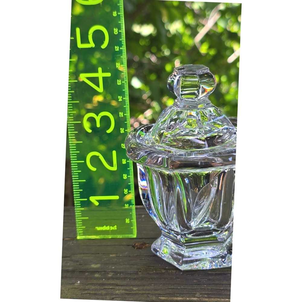 Vintage Baccarat Crystal Missouri Mustard Condiment‎ Jar with Lid & Spoon - Picture 7 of 8